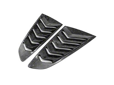 Cobra-Tek Type B Quarter Window Louvers; Forged Carbon Fiber (15-23 Mustang Fastback)