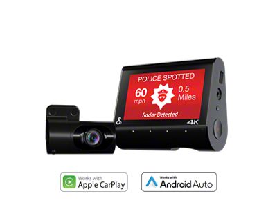 Cobra Dual-View Dash Cam with True 4K, 360 Alerts and Rear Camera (Universal; Some Adaptation May Be Required)