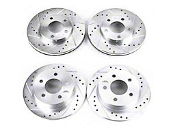 PowerStop Evolution Cross-Drilled and Slotted Rotors; Front and Rear (94-04 Mustang GT, V6)