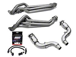 BBK 1-7/8-Inch Long Tube Headers with 3-Inch Long Tube Header Adapter Catted Mid-Pipe and O2 Sensor Wire Harness Extension Kit; Titanium Ceramic (18-23 Mustang GT)