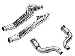BBK 1-7/8-Inch Long Tube Headers with 3-Inch Long Tube Header Adapter Catted Mid-Pipe; Polished Silver Ceramic (15-23 Mustang GT)