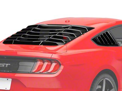 MP Concepts Quarter and Rear Window Louvers; Gloss Black (24-26 Mustang Fastback)