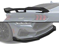 Dark Horse Style Rear Spoiler with MP Concepts Chin Spoiler; Glossy Black (24-26 Mustang Fastback, Excluding Dark Horse)