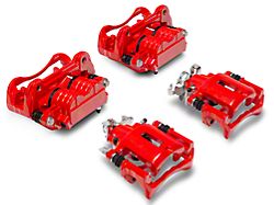 C&L Performance Series Front and Rear Brake Calipers; Red (05-10 Mustang GT; 11-14 Mustang V6)