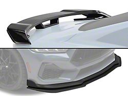 MP Concepts Chin Spoiler and Dark Horse Style Rear Spoiler; Gloss Black (24-26 Mustang Fastback)