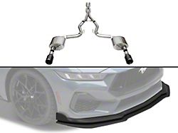Corsa Performance Xtreme Cat-Back Exhaust with Straight Cut Black Tips and Chin Spoiler (24-26 Mustang GT Fastback w/o Active Exhaust)