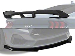 SpeedForm 3-Piece Chin Spoiler with Dark Horse Style Rear Spoiler; Gloss Black (24-26 Mustang Fastback w/o Performance Pack)