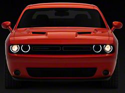 OEM Style Headlights with LED DRL; Black Housing; Clear Lens (15-23 Challenger w/ Factory Halogen Headlights)