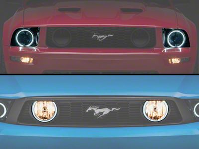 Axial Series CCFL Halo Projector Headlights and LED Halo Fog Lights; Smoked (05-09 Mustang w/ Factory Halogen Headlights, Excluding GT500)