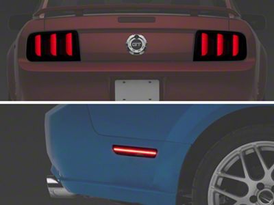 Vector V2 LED Tail Lights and Axial Series LED Side Markers; Smoked (05-09 Mustang)