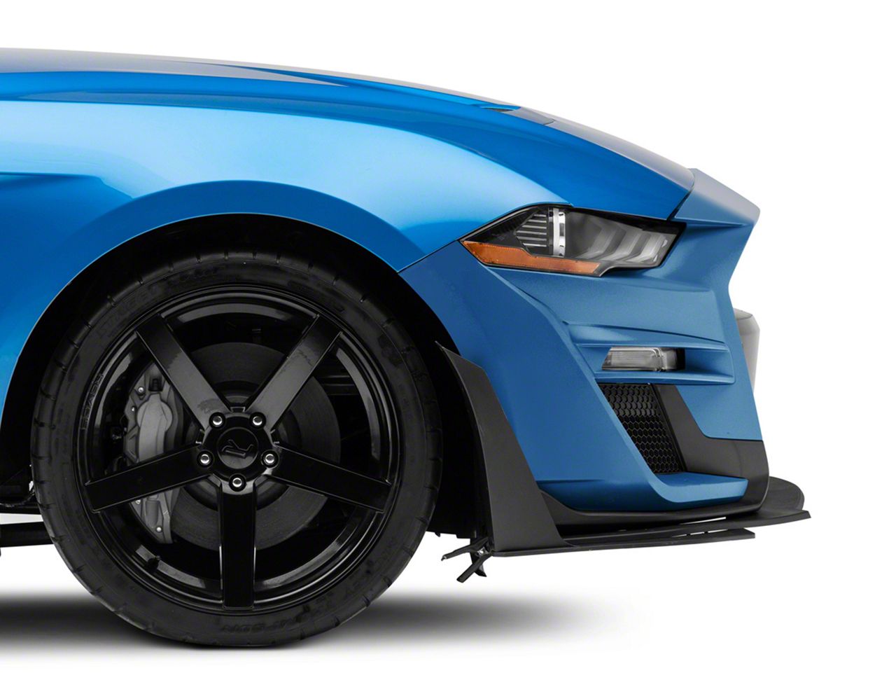 Matte Black Front Bumper Lip Splitter For Ford Mustang GT500 AMMP Style 2014-2021