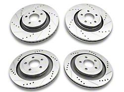C&L Super Sport Cross-Drilled and Slotted Rotors; Front and Rear (15-23 Mustang GT w/o Performance Pack, EcoBoost w/ Performance Pack)