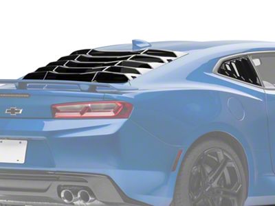 Ikon Motorsports Quarter & MP Concepts Rear Window Louvers; Gloss Black (16-24 Camaro Coupe)