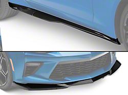 ZL1 Style Front Chin Splitter Lip with MP Concepts Rocker Panels; Gloss Black (16-18 Camaro SS)