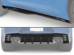MP Concepts Rocker Panels wth ZL1 Performance Track Style Quad Tip Rear Diffuser; Gloss Black (16-24 Camaro, Excluding ZL1)