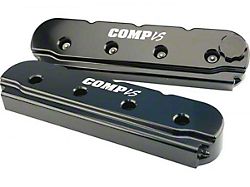 Comp Cams Billet Valve Covers; Black Anodized (10-15 V8 Camaro)