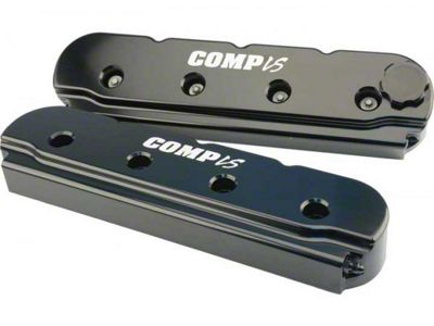 Comp Cams Billet Valve Covers; Black Anodized (10-15 V8 Camaro)