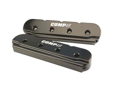 Comp Cams Billet Valve Covers; Black Anodized (10-15 V8 Camaro)