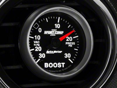 Auto Meter Sport-Comp II Series 2-1/16-Inch Boost/Vacuum Gauge; 30 inHG / 30 PSI; Mechanical (Universal; Some Adaptation May Be Required)
