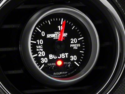 Auto Meter Sport Comp II Boost/Vac Gauge with Warning Light; Electrical (Universal; Some Adaptation May Be Required)