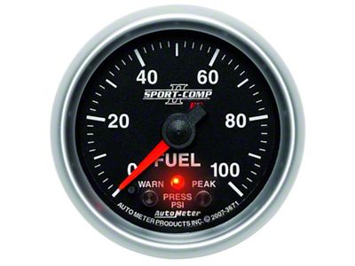 Auto Meter Sport Comp II Fuel Pressure Gauge; Electrical (Universal; Some Adaptation May Be Required)