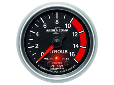 Auto Meter Sport Comp II Nitrous Pressure Gauge; Electrical (Universal; Some Adaptation May Be Required)