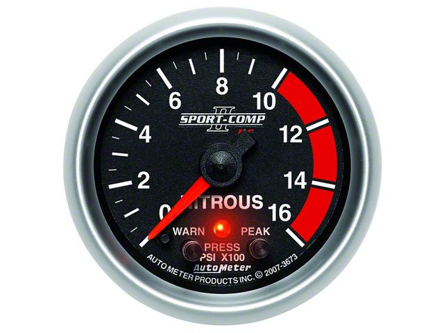 Auto Meter Sport Comp II Nitrous Pressure Gauge; Electrical (Universal; Some Adaptation May Be Required)