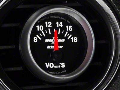 Auto Meter Sport-Comp II Series 2-1/16-Inch Voltmeter Gauge; 8-18V (Universal; Some Adaptation May Be Required)