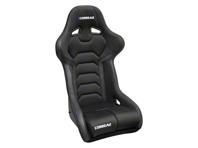 Corbeau FX1 Pro Racing Seats with Double Locking Seat Brackets; Black Vinyl (05-09 Mustang)