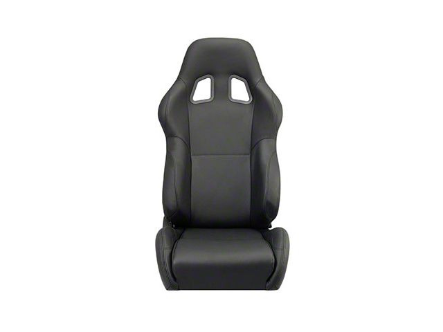 Corbeau A4 Racing Seats with Double Locking Seat Brackets; Black Leather (10-14 Mustang)