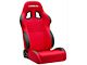 Corbeau A4 Racing Seats with Double Locking Seat Brackets; Red Cloth (10-14 Mustang)