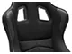 Corbeau DFX Performance Seats with Double Locking Seat Brackets; Black Vinyl/Cloth/Black Piping (10-14 Mustang)