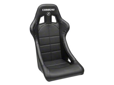 Corbeau Forza Racing Seats with Double Locking Seat Brackets; Black Vinyl (10-14 Mustang)