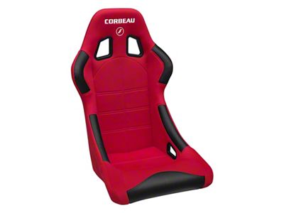 Corbeau Forza Racing Seats with Double Locking Seat Brackets; Red Cloth (10-14 Mustang)