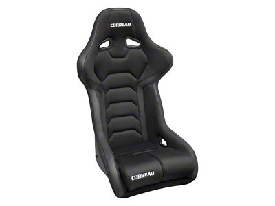 Corbeau FX1 Racing Seats with Double Locking Seat Brackets; Black Cloth (10-14 Mustang)