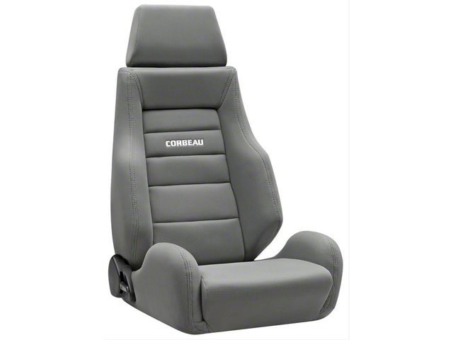 Corbeau GTS II Reclining Seats with Double Locking Seat Brackets; Gray Cloth (10-14 Mustang)