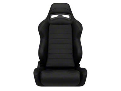 Corbeau LG1 Racing Seats with Double Locking Seat Brackets; Black Leather (10-14 Mustang)