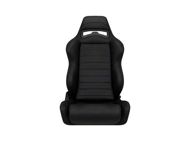 Corbeau LG1 Racing Seats with Double Locking Seat Brackets; Black Leather (10-14 Mustang)