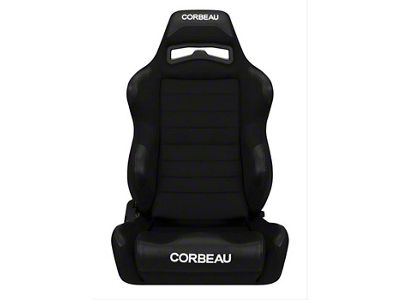 Corbeau LG1 Wide Racing Seats with Double Locking Seat Brackets; Black Cloth (10-14 Mustang)