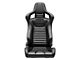 Corbeau Sportline RRS Reclining Seats with Double Locking Seat Brackets; Black Vinyl Diamond/Black Stitching (10-14 Mustang)