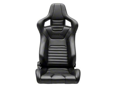 Corbeau Sportline RRS Reclining Seats with Double Locking Seat Brackets; Black Vinyl/Carbon Vinyl (10-14 Mustang)