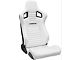 Corbeau Sportline RRS Reclining Seats with Double Locking Seat Brackets; White Vinyl/Black Stitch (10-14 Mustang)