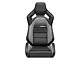 Corbeau Sportline RRX Reclining Seats with Double Locking Seat Brackets; Black Vinyl/Gray HD Vinyl (10-14 Mustang)