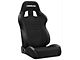 Corbeau A4 Wide Racing Seats with Double Locking Seat Brackets; Black Suede (79-93 Mustang)
