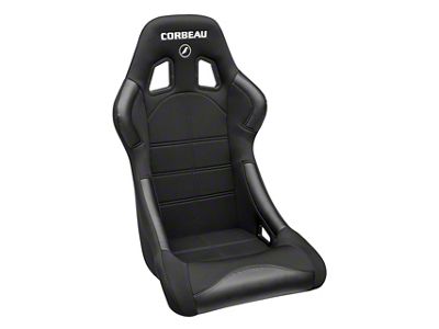 Corbeau Forza Racing Seats with Double Locking Seat Brackets; Black Cloth (79-93 Mustang)