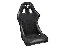 Corbeau Forza Wide Racing Seats with Double Locking Seat Brackets; Black Cloth (79-93 Mustang)