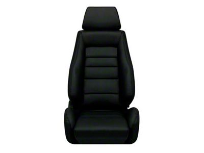 Corbeau GTS II Reclining Seats with Double Locking Seat Brackets; Black Leather (79-93 Mustang)