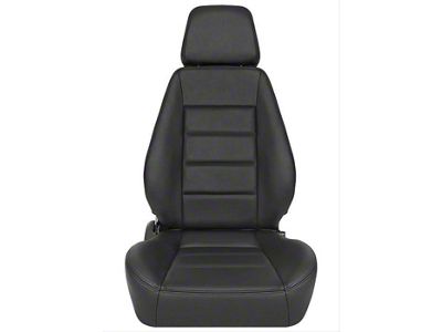 Corbeau Sport Reclining Seats with Double Locking Seat Brackets; Black Leather (79-93 Mustang)
