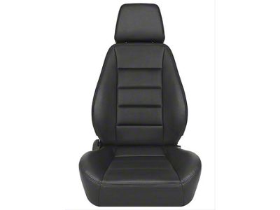 Corbeau Sport Reclining Seats with Double Locking Seat Brackets; Black Vinyl (79-93 Mustang)