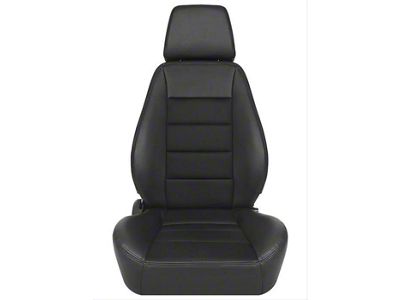 Corbeau Sport Reclining Seats with Double Locking Seat Brackets; Black Vinyl/Cloth (79-93 Mustang)